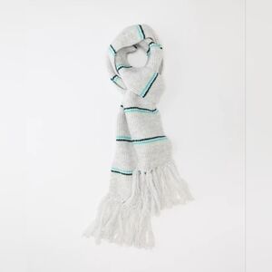 NWT American Eagle Outfitters Grey Striped Skinny Knit Scarf One Size